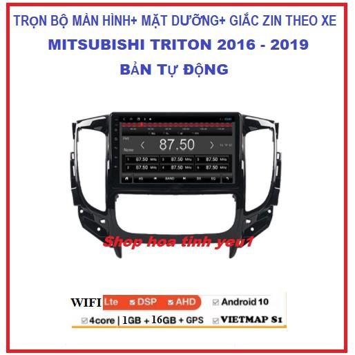 MITSUBISHI TRITON.Màn hình MẶT DƯỠNG CHO XE TRITON bản tự động 2016-2019, Màn dvd androi +dây giắc theo xe