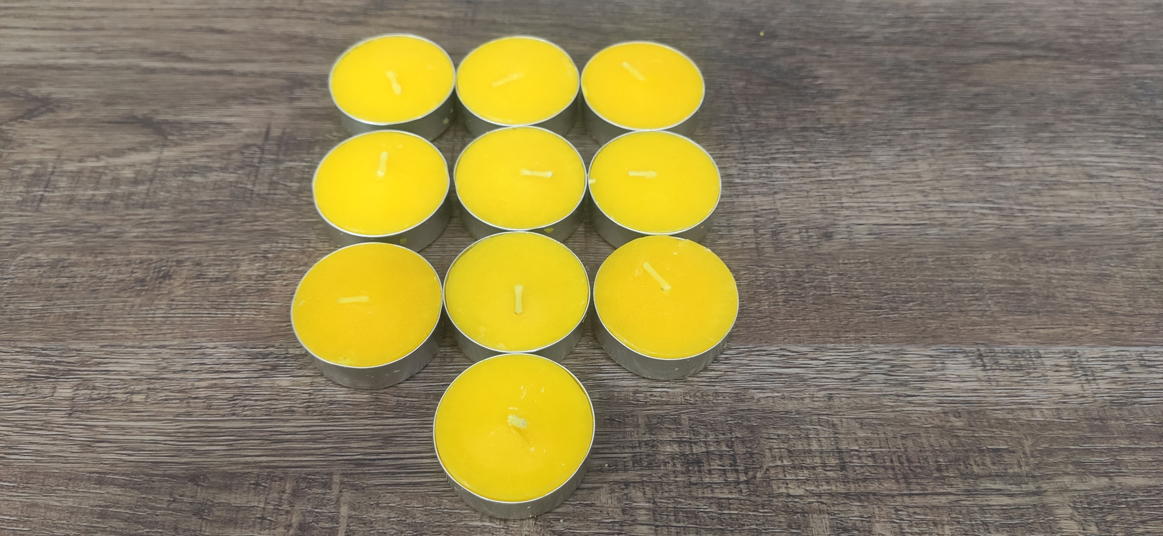 10 viên Đèn cầy (nến) nắp nhôm - tealight cháy 4h không mùi, không khói - màu đỏ hoặc vàng