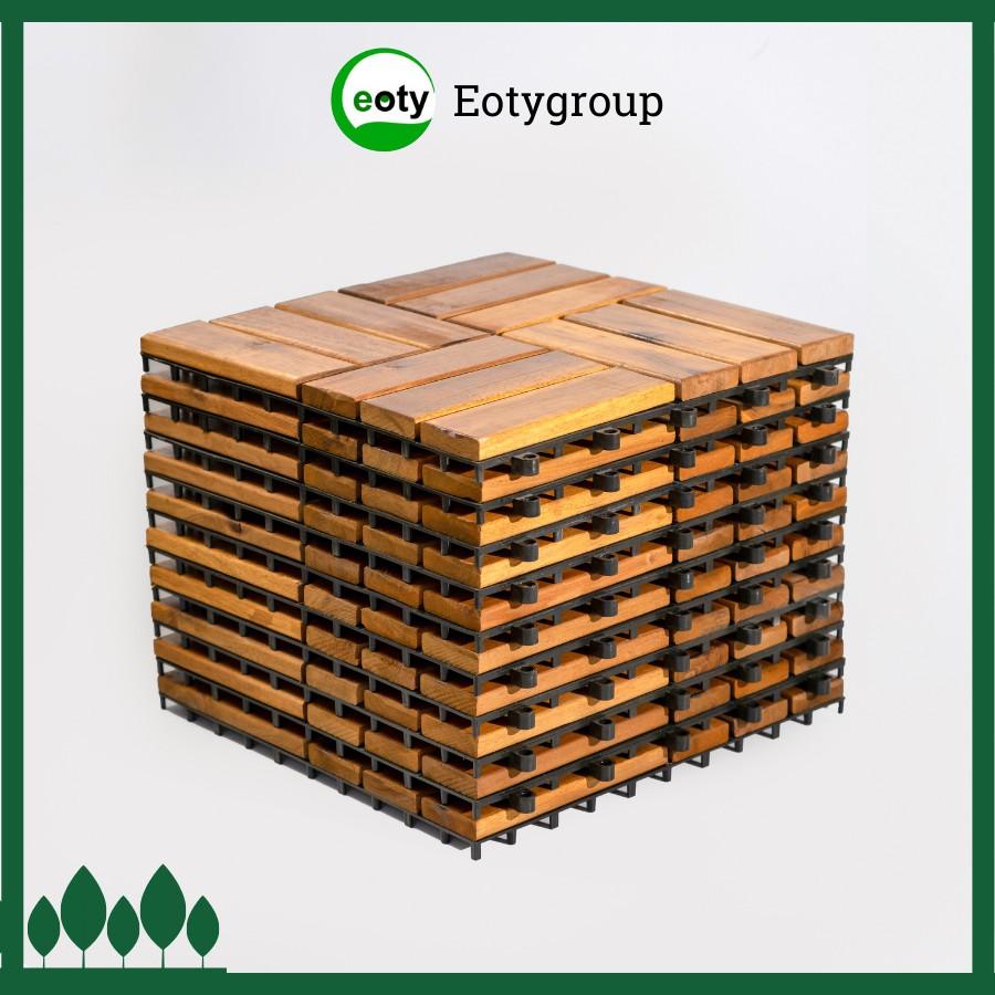 Vỉ gỗ lót sàn ban công, nhà tắm, ngoài trời 12 nan 30cmx30cm