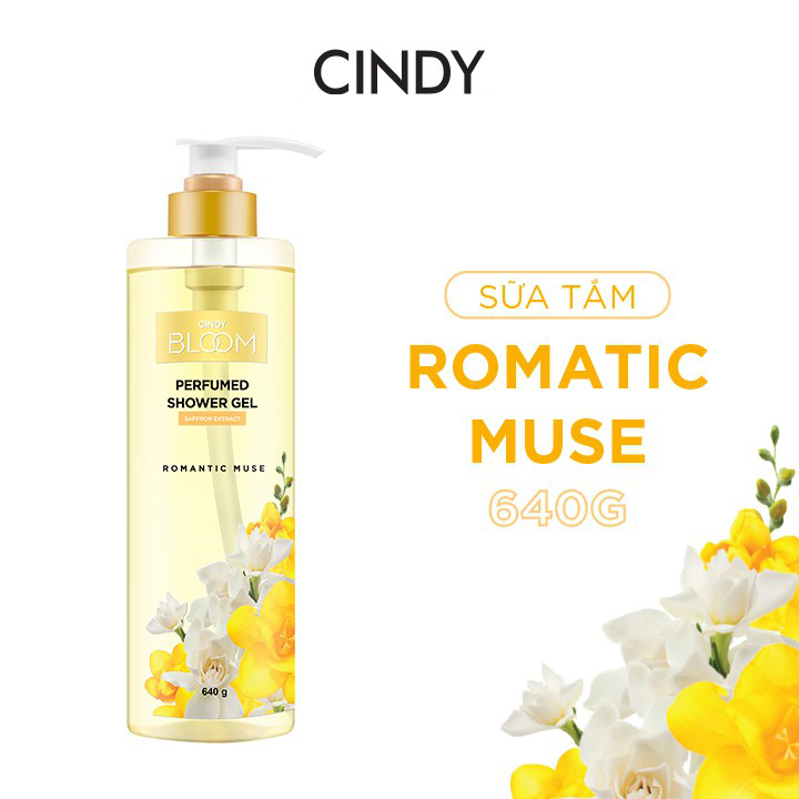 Combo sữa tắm nước hoa Cindy Bloom Aroma Flower mùi hương ngọt ngào nữ tính + Romantic Muse quyến rũ lãng mạn 640g