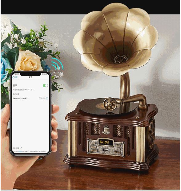 Bộ Combo Sản Phẩm Máy Hát Loa Kèn + Điện Thoại Bàn Dùng Sim Di Động