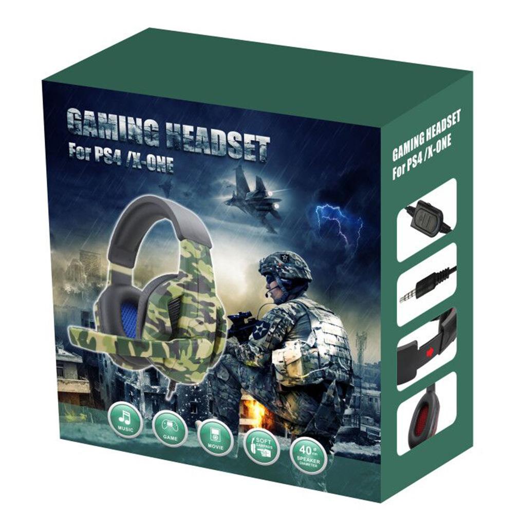 Camo Stereo 3.5mm Wired Gaming Headset With Mic For NS Xbox One 360
