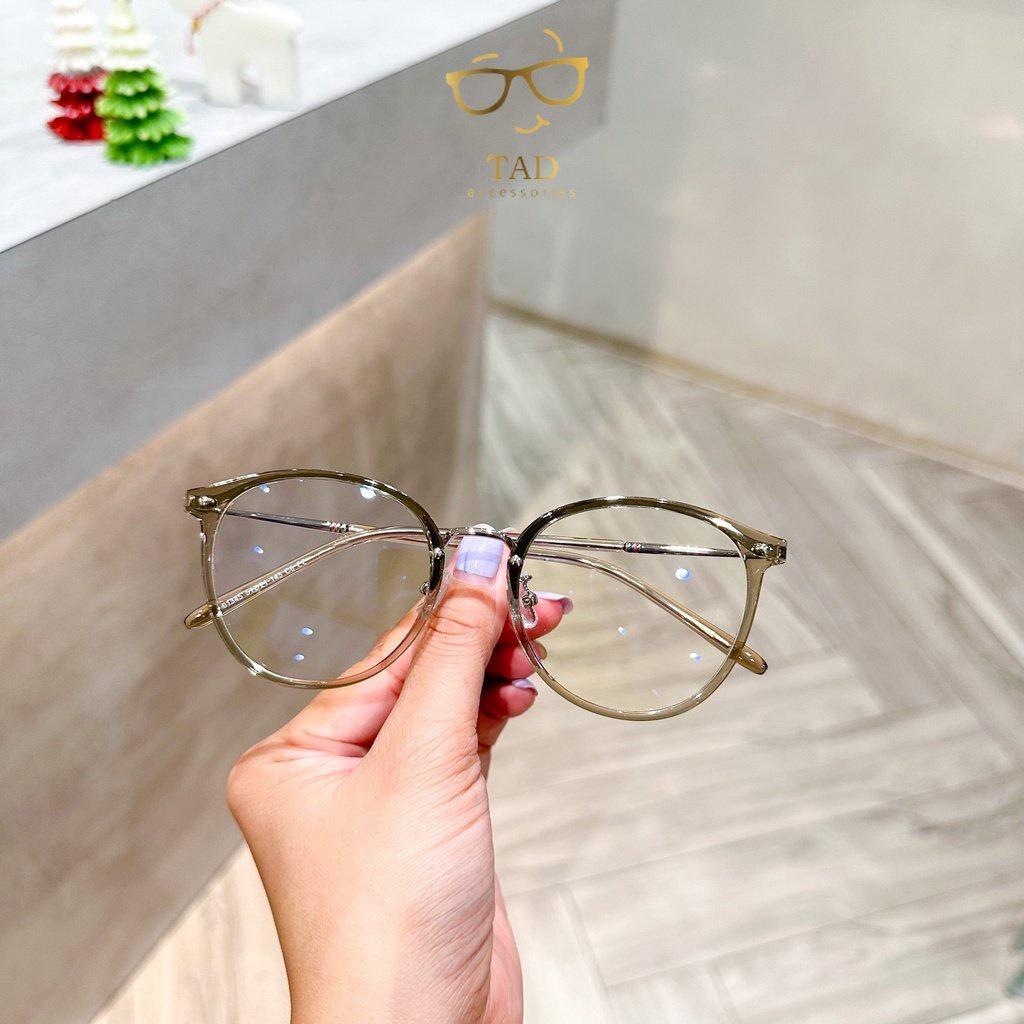 Gọng kính cận nữ hợp kim không rỉ thiết kế mắt tròn thanh mảnh màu sắc thời trang G . 01345 - TAD Accessories FS10 - Ghi