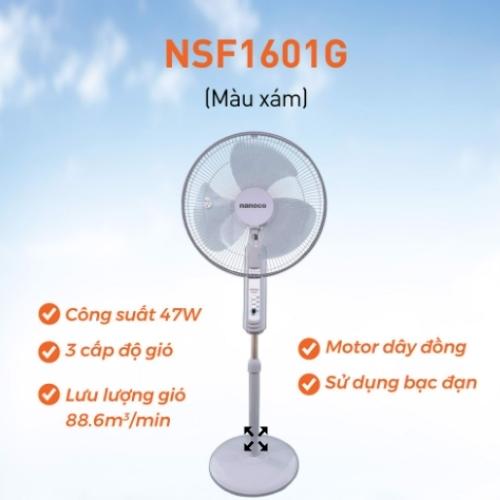 Quạt Đứng Nanoco NSF1601G (Màu xám) - Hàng chính hãng