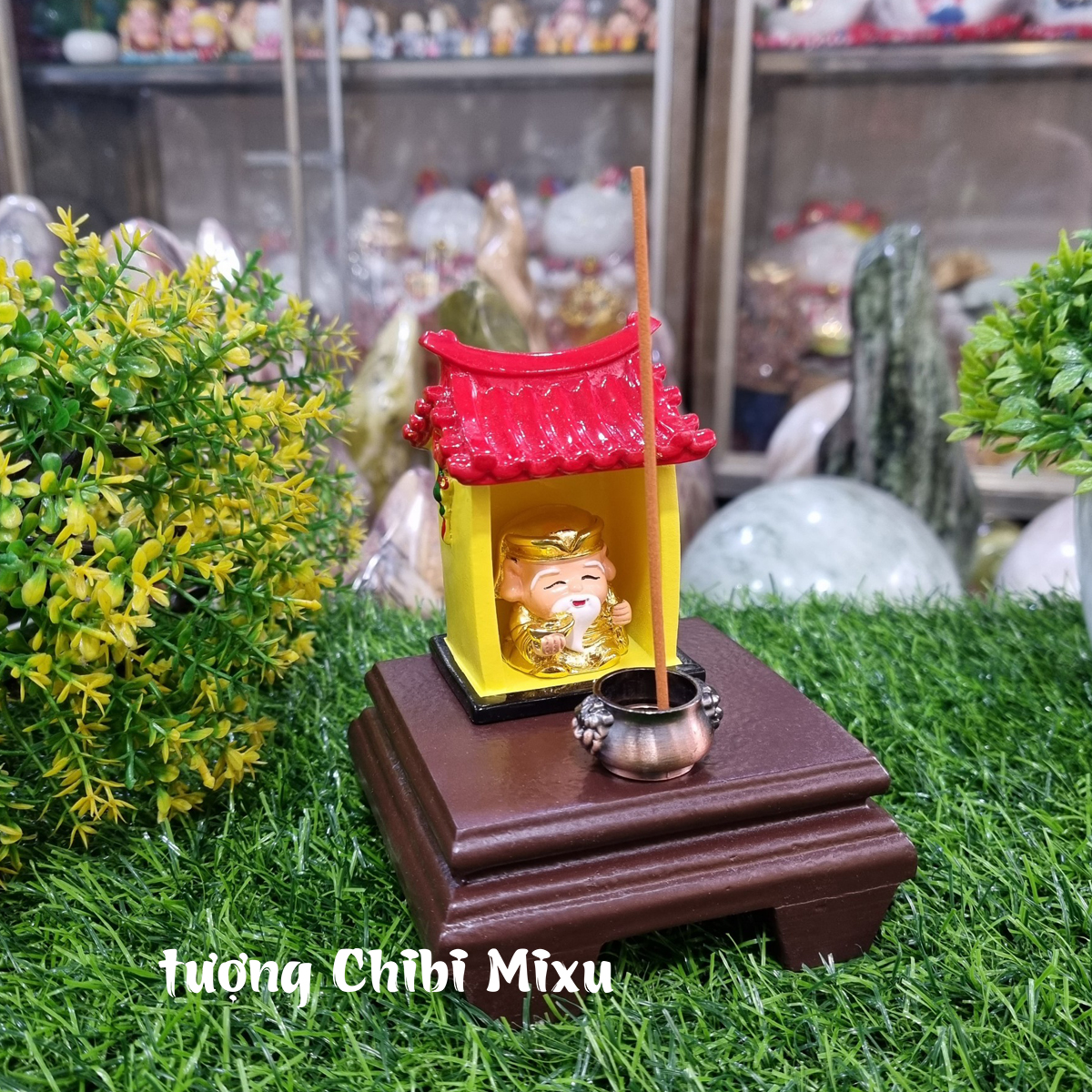 Combo Miếu + Thần Tài + Đế + Lư hương - tặng kèm 10 que nhang
