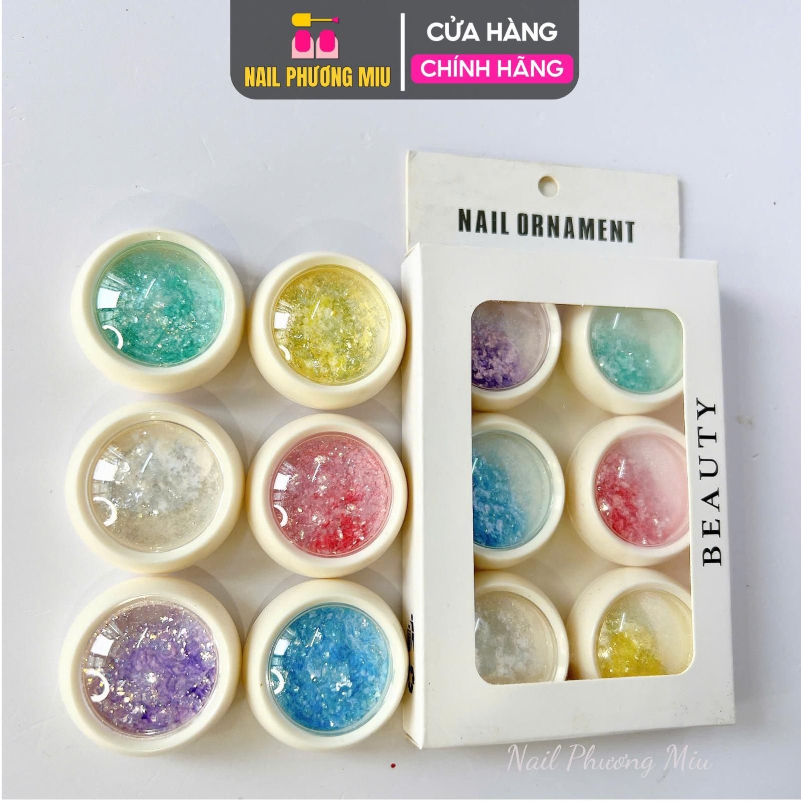 Nhũ Khổng Tước Kim Tuyến 6 Màu Trang Trí Móng Siêu Xinh, Gel Nhũ Đa Dạng Màu Sắc, Tạo Hiệu Ứng Ẩn Gel - Nail Phương Miu Nữ Sơn Gel