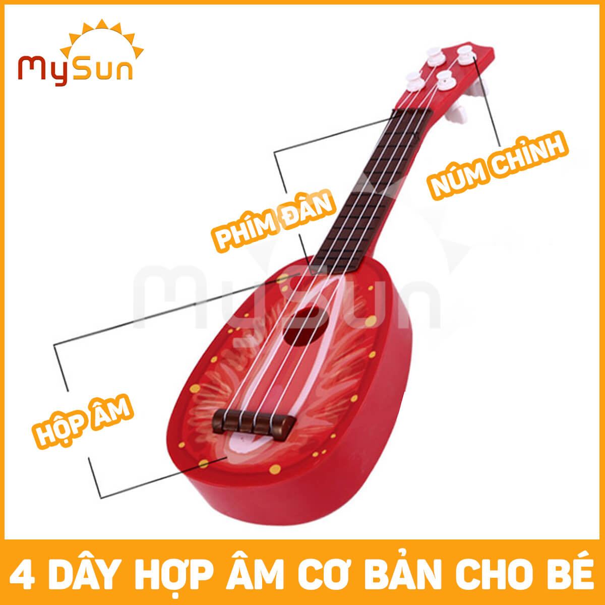 Cây đàn Ukulele đồ chơi nhạc cụ trẻ em 4 dây mini cho bé phát triển trí tuệ thông minh.