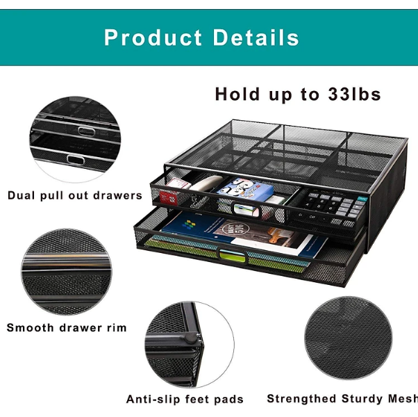 It shop - Thùng kê màn hình máy tính có ngăn kéo 2 tầng thép tản nhiệt VENTILATED DESIGN