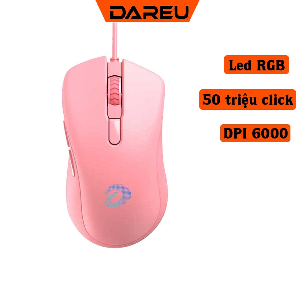 Chuột Có Dây DAREU EM908 Led RGB Siêu Nhạy DPI 6000 Chuyên Dùng Cho Văn Phòng, Chơi Game - Hàng Chính Hãng