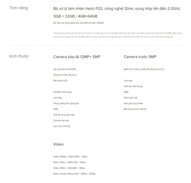 Điện thoại Redmi 6 32GB