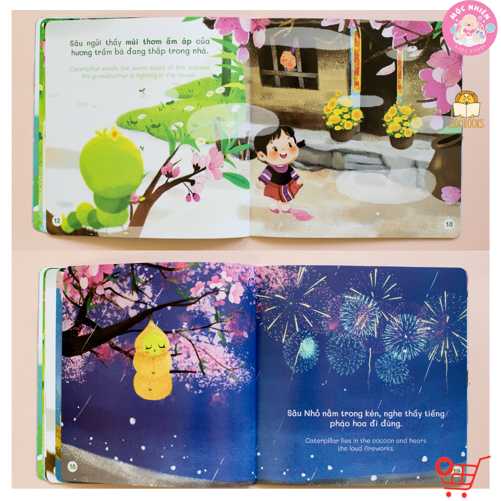 Sách Đọc To - Bộ Xuân Hạ Thu Đông 4 Cuốn cho bé Phát triển giác quan - Lionbooks