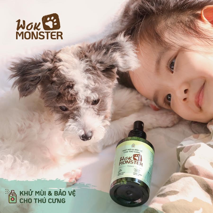 WOK MONSTER- Xịt thơm khử khuẩn, khử mùi và bảo vệ thú cưng- Thành phần an toàn