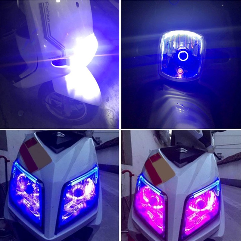 Đèn pha xe máy ô tô viền led Y5 - 2IN1 45W siêu sáng hàng chất lượng cao, phụ kiện đồ chơi xe máy
