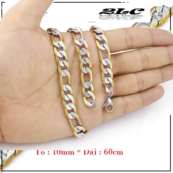 DÂY CHUYỀN INOX NAM KIỂU LẶC 10LY PHỐI MÀU THÉP KHÔNG GỈ