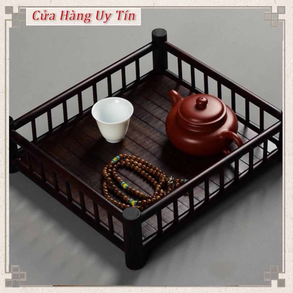 Khay trà, bàn trà bằng trúc phong cách cổ, bền và chắc chắn