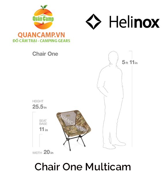 Ghế dã ngoại xếp gọn Helinox Chair One Multicam