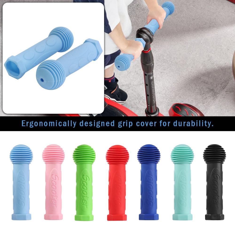 1 cặp tay cầm tay cầm cao su tay cầm tay cầm chống thấm nước có nắp xe đạp chống trượt cho trẻ em phụ kiện xe ba bánh xe tay. Color: Sky Blue