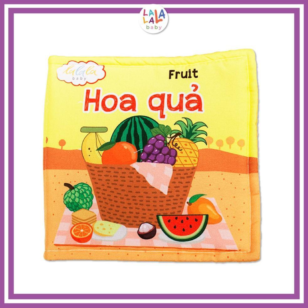 Combo 2 cuốn sách vải Lalala baby, kích thích đa giác quan, kích thước 15x15cm 12 trang