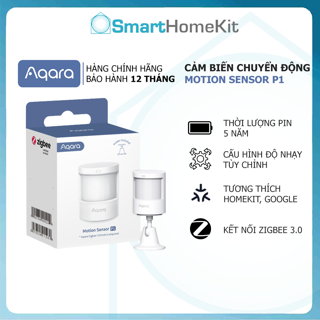 Cảm biến chuyển động Aqara P1 Motion Sensor Quốc Tế Hỗ trợ Apple HomeKit - Hàng Chính Hãng