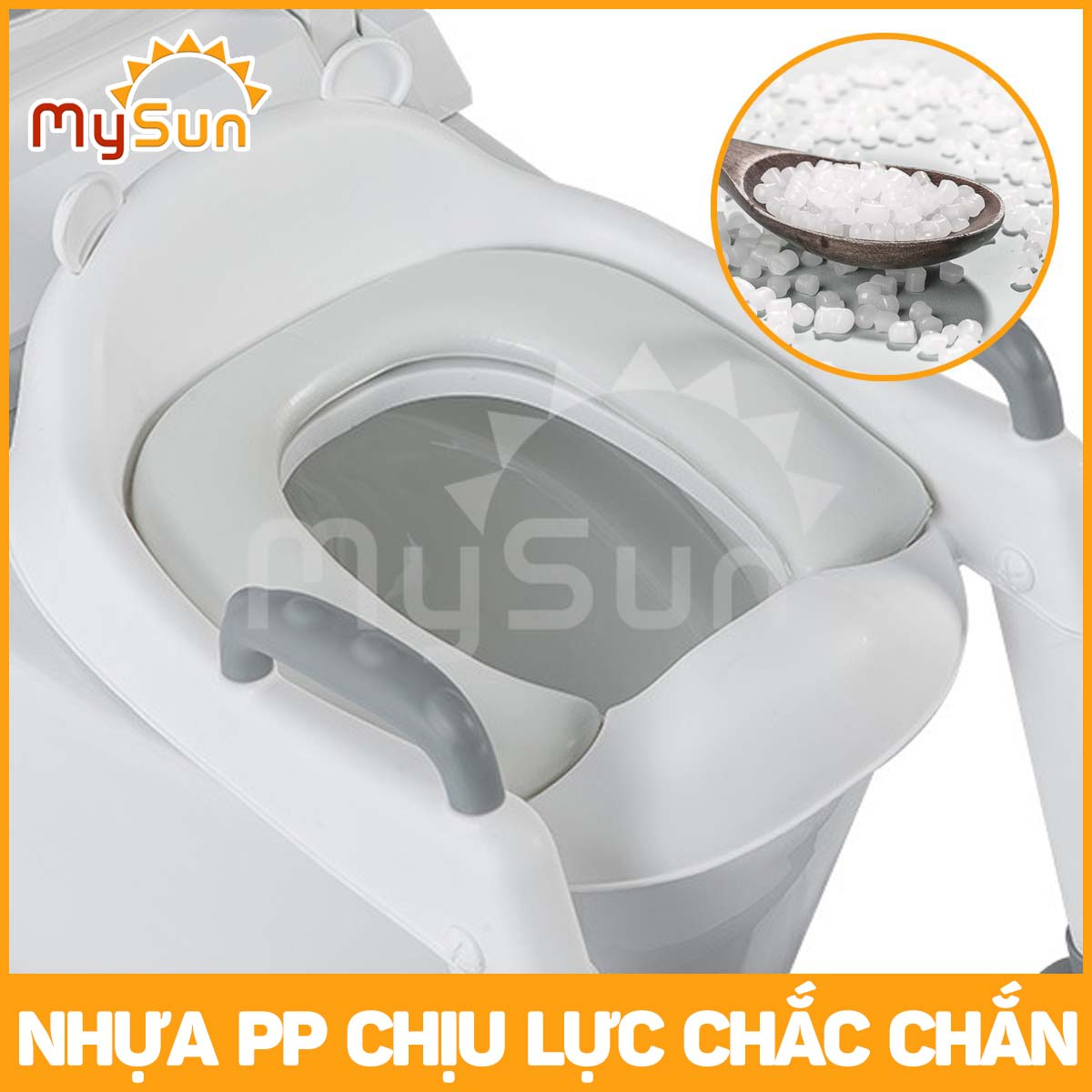 Thang kệ nắp bệ thu nhỏ bồn cầu đi vệ sinh toilet cho bé trai gái 1 2 3 5 tuổi lót pvc mềm MySun