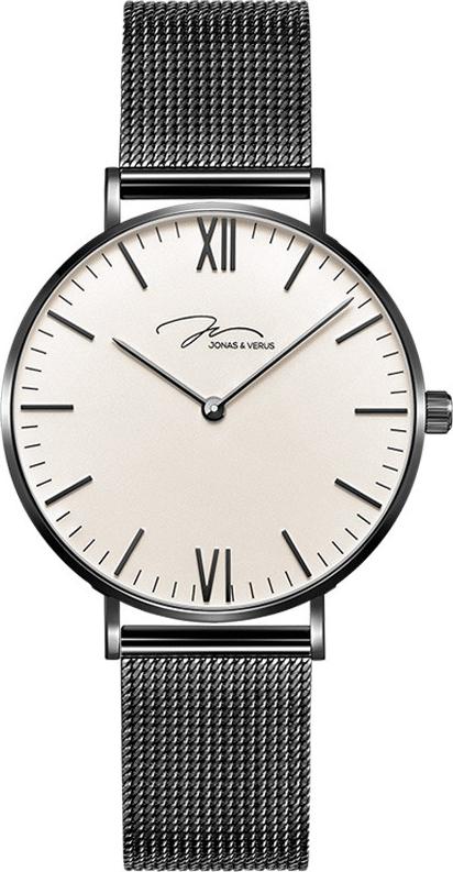 Đồng hồ đeo tay Nữ hiệu JONAS &amp; VERUS X01646-Q3.BBWBB, Máy Pin (Quartz), Kính sappire chống trầy xước, Dây lưới thép không gỉ 316L