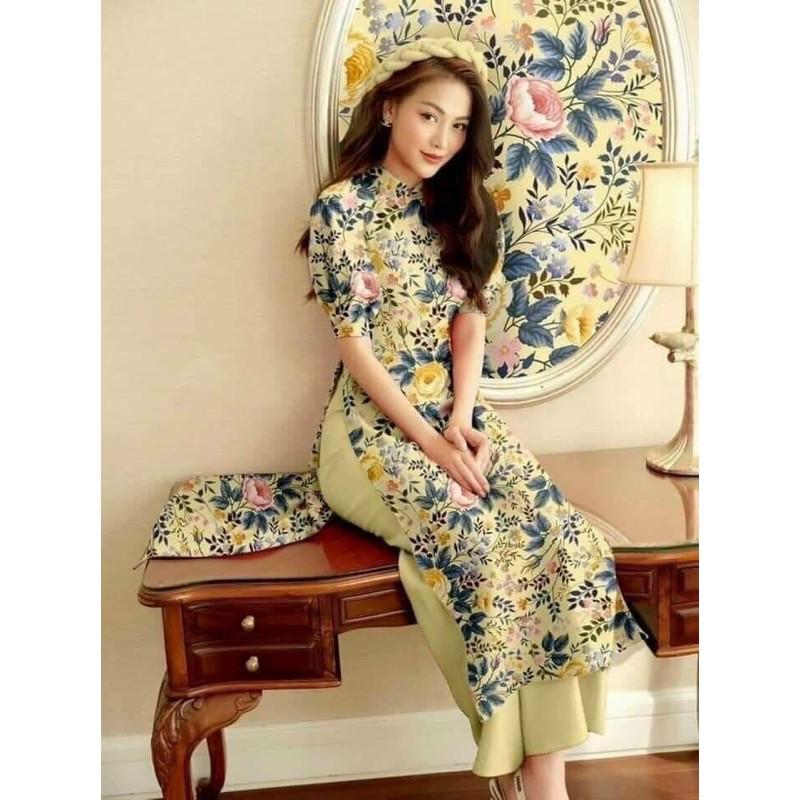 áo dài gấm hoa cao cấp