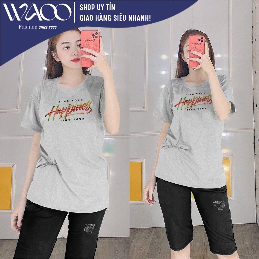 Đồ Bộ Mặc Nhà Nữ Quần Lửng Bigsize Thun Cotton Thể Thao Đẹp Dễ Thương Cute, Mặc Ngủ Đi Chơi DBN25