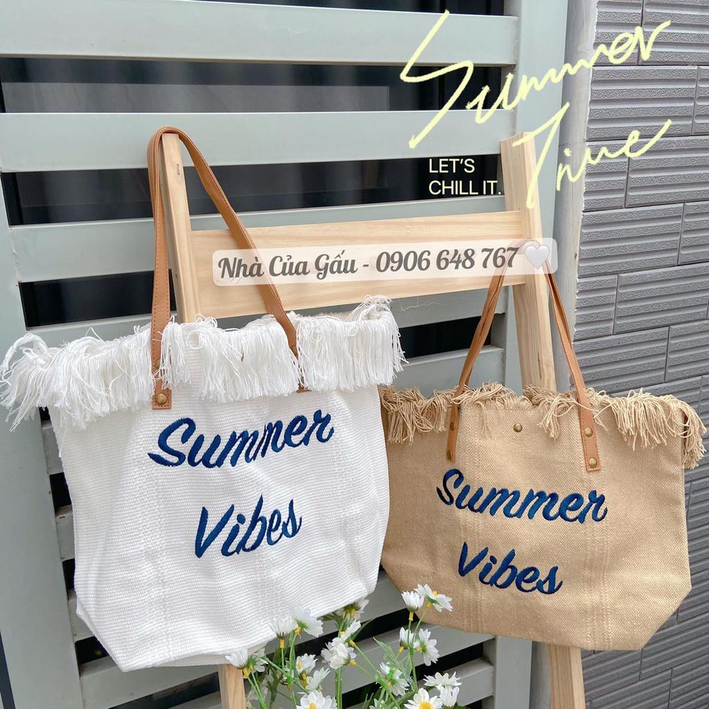 Túi cói summer form to mix với dây da chụp ảnh quá xinh luôn
