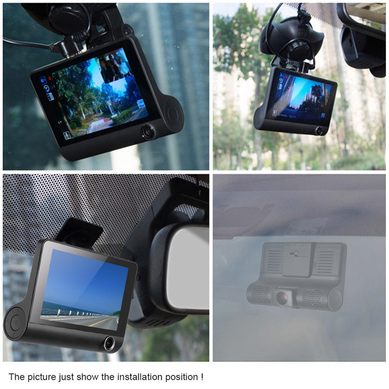 1080P Full HD Dash Cam with 4 Inch IPS Screen Front and Rear Dual Dash Camera Driving Recorder