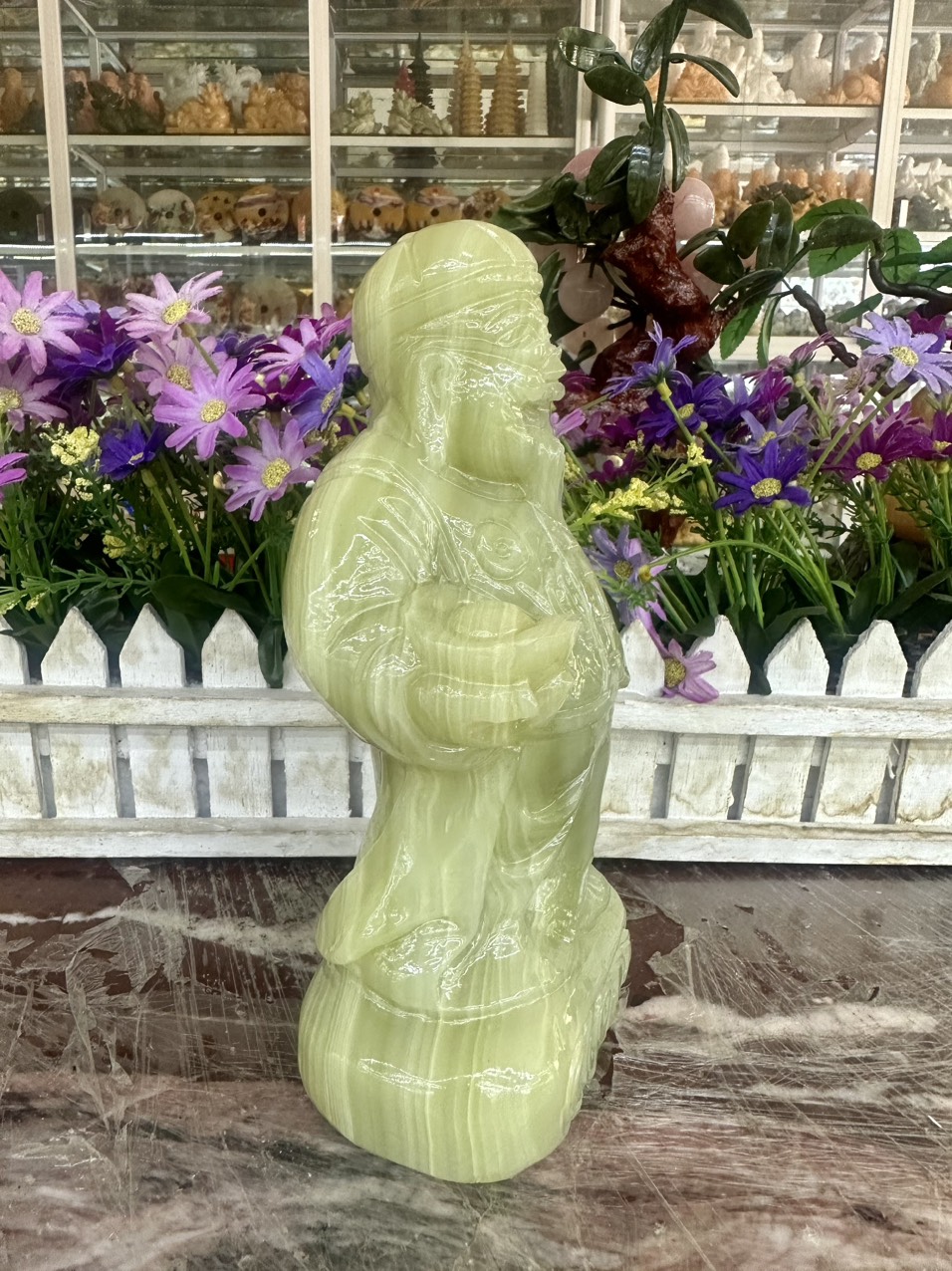 Tượng ông Quản Gia, Quản Tài phong thủy đá ngọc Onyx - Cao 20 cm