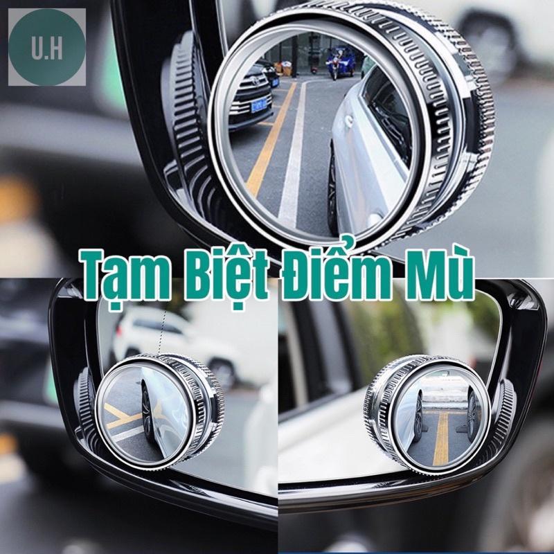 Bộ 2 Gương cầu lồi xoay 360 mini , đế hút kính gắn gương hậu ô tô, xe hơi, nhỏ gọn, tăng góc nhìn quan sát hiệu quả