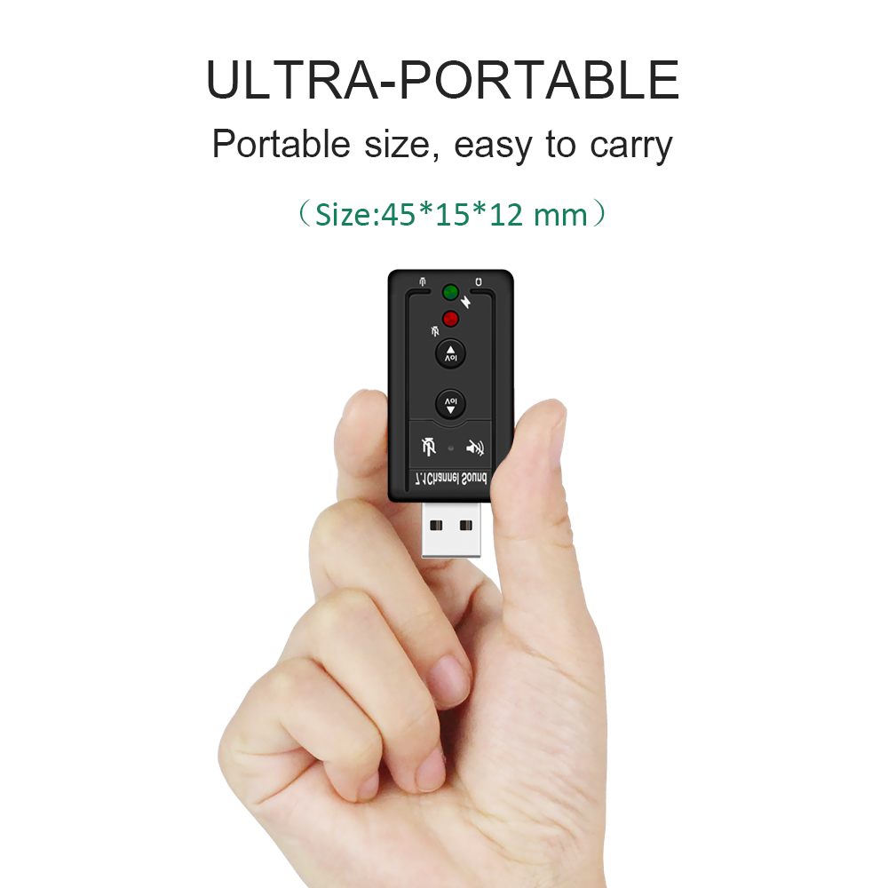 USB Sound Card 7.1 Channel Usb External Sound Card USB to Jack 3.5mm Headphone Audio Adapter Micphone Sound Card For Mac Android