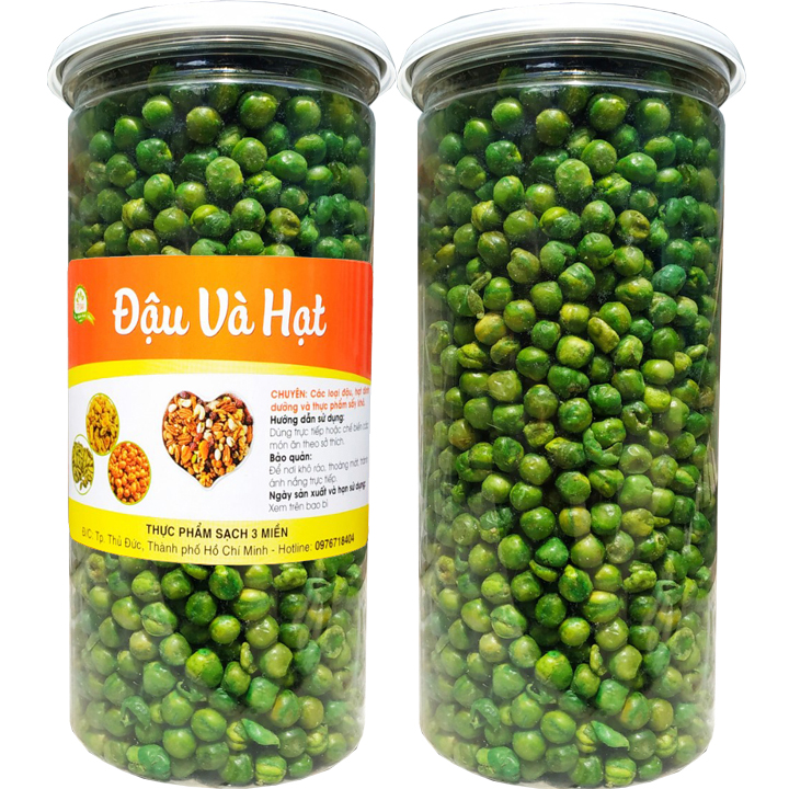 Hình ảnh 1Kg đậu hà lan sấy chín giòn ngon chất lượng- 2 hũ pet mỗi hũ 500G