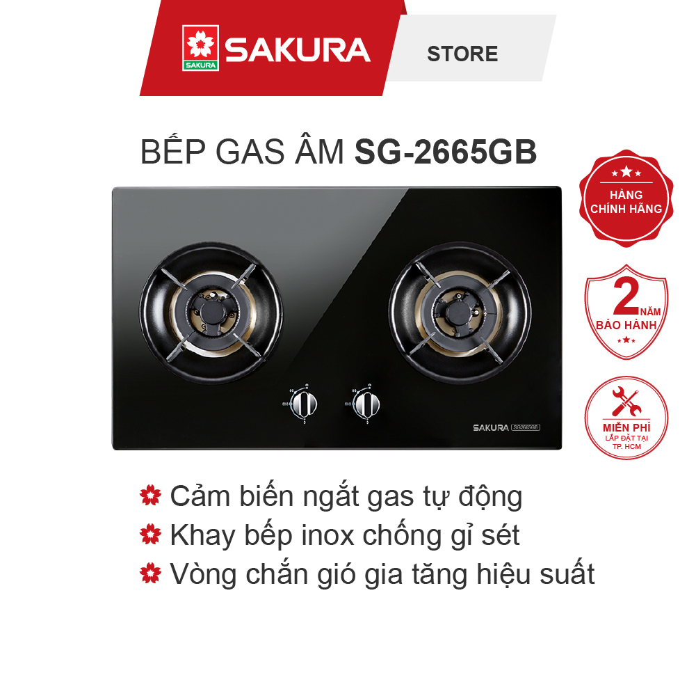 Bếp Gas Âm Sakura SG-2665GB - Hàng chính hãng