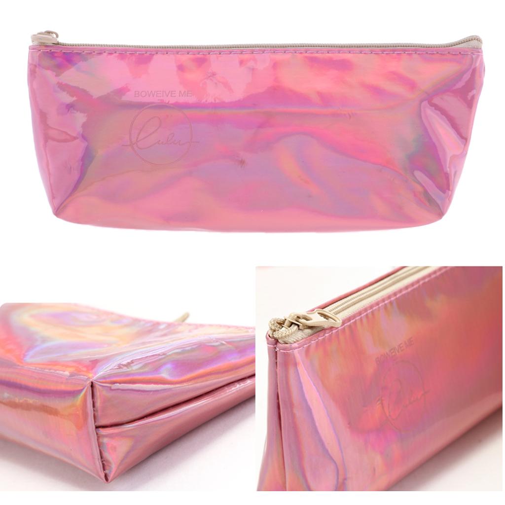 Soft Zipper Pouch Pencil Pen Case Holder Cosmetic Makeup Bag Purse Gold