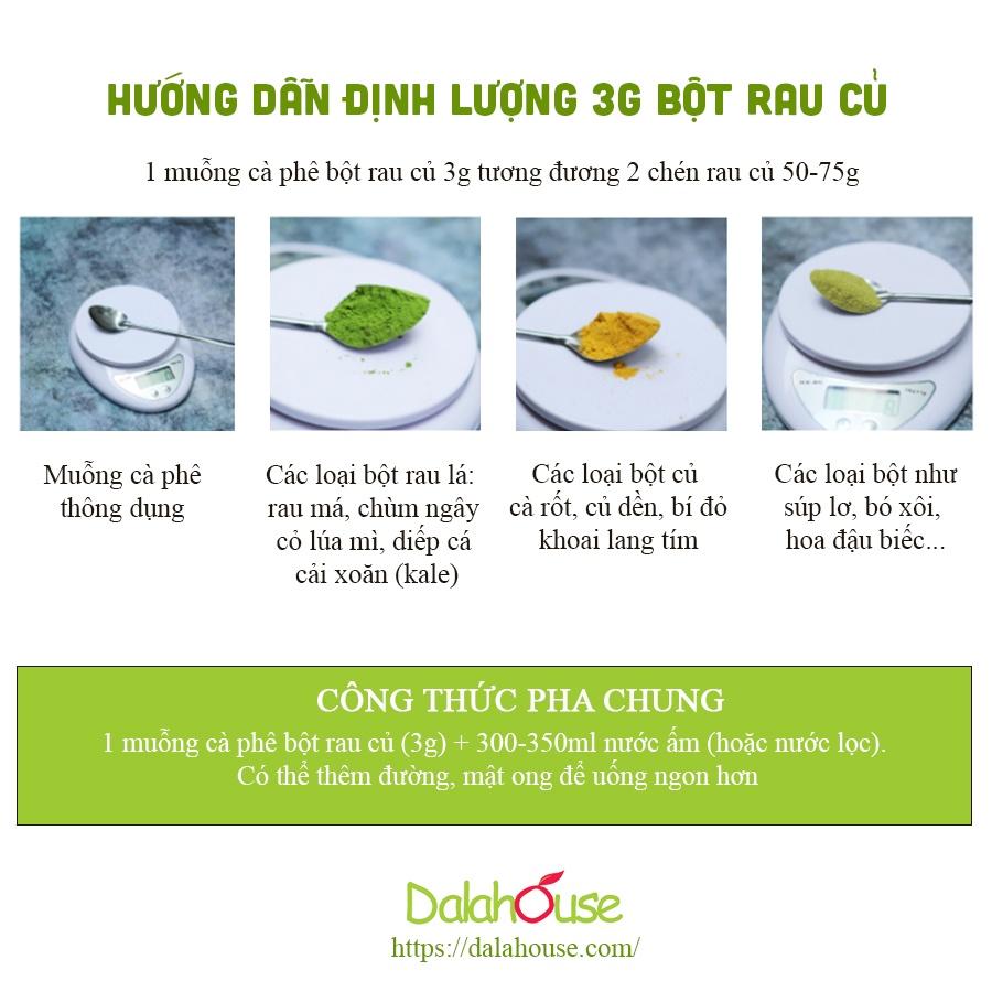 Bột cải bó xôi hữu cơ Dalahouse 60gr nguyên chất sấy lạnh, đạt tiêu chuẩn Châu Âu