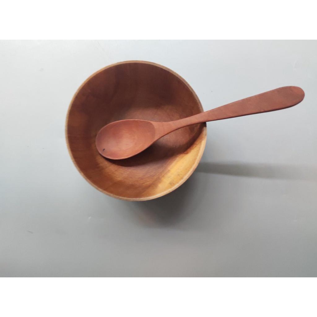 Thìa Dĩa Gỗ Nhãn Ăn Bánh Ngọt, Ăn Chè, Trái Cây