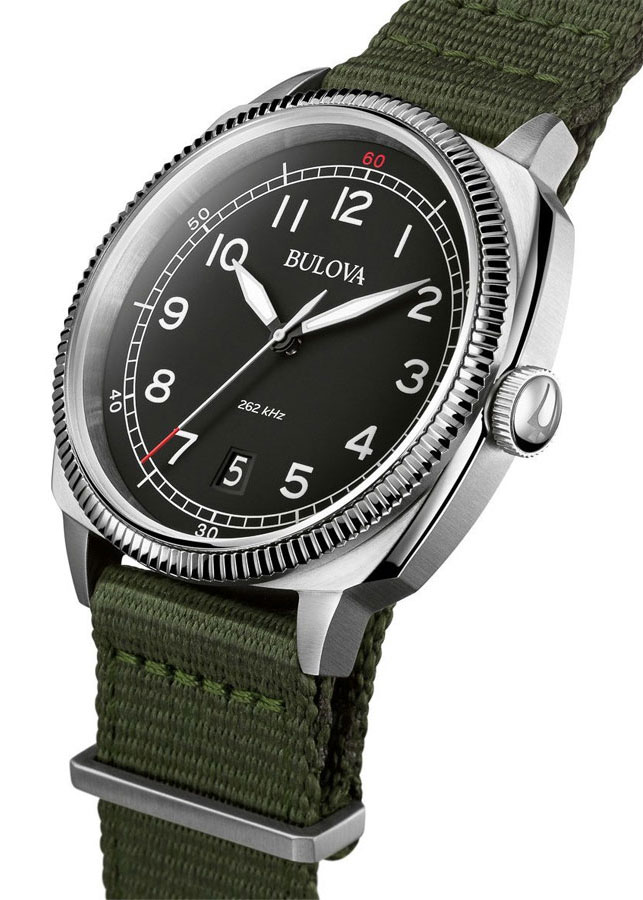 Đồng Hồ Nam Bulova Military Dây Vải Nato 96B229 - Mặt Đen