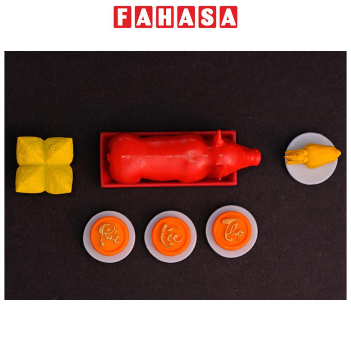 Phụ Kiện Bàn Thờ Mâm Cúng Heo Quay - Heo Đỏ Tấn Tài - Gà Vàng Tấn Lộc - Manihum BTLPK-01