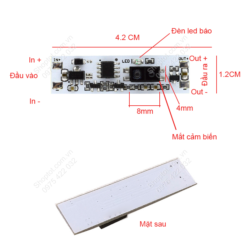 Module công tắc cảm biến tiệm cận, cảm biến vẫy tay thông minh 5-24VDC 36W, bật tắt đèn thông minh