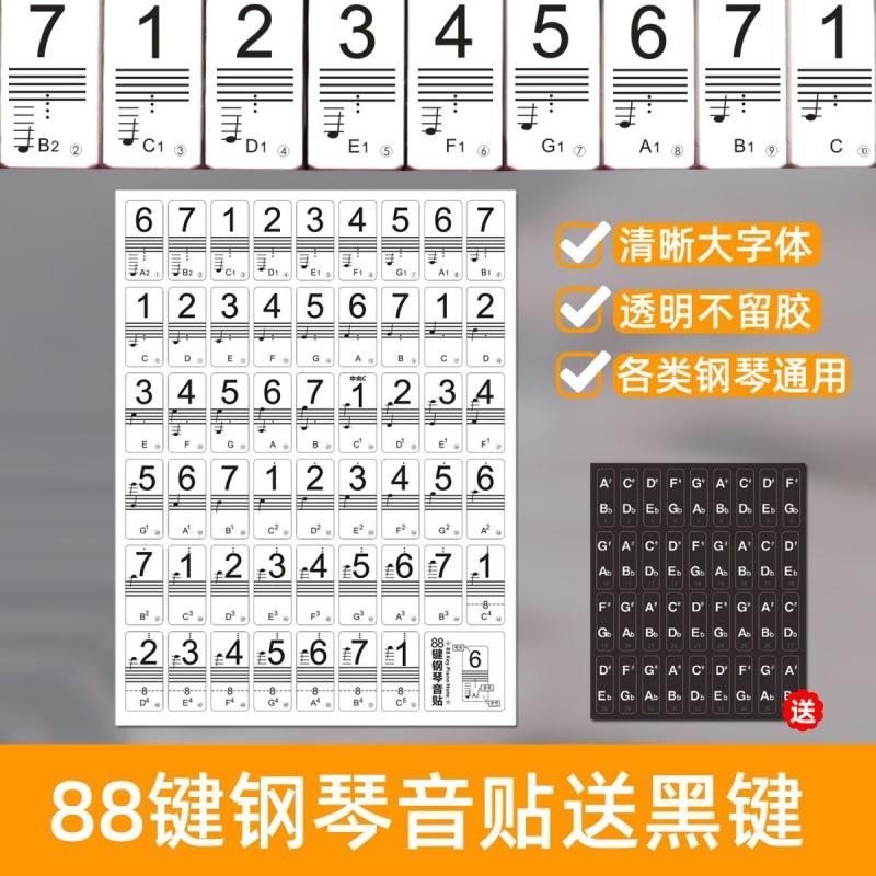 Đặc Biệt Đàn Piano Điện Tử 88 Phím Di Động 61 Phím 54 Phím Trẻ Em Người Lớn Miếng Dán Trong Suốt Stave Cân Ký Hiệu Đơn Giản Tự Học
