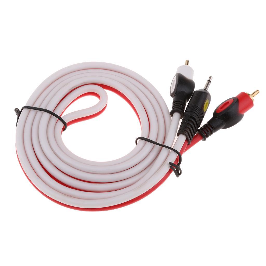 RCA Cable Dual Shielded 3.5mm Male To 2RCA Male Stereo Audio Y Cable 5Ft For