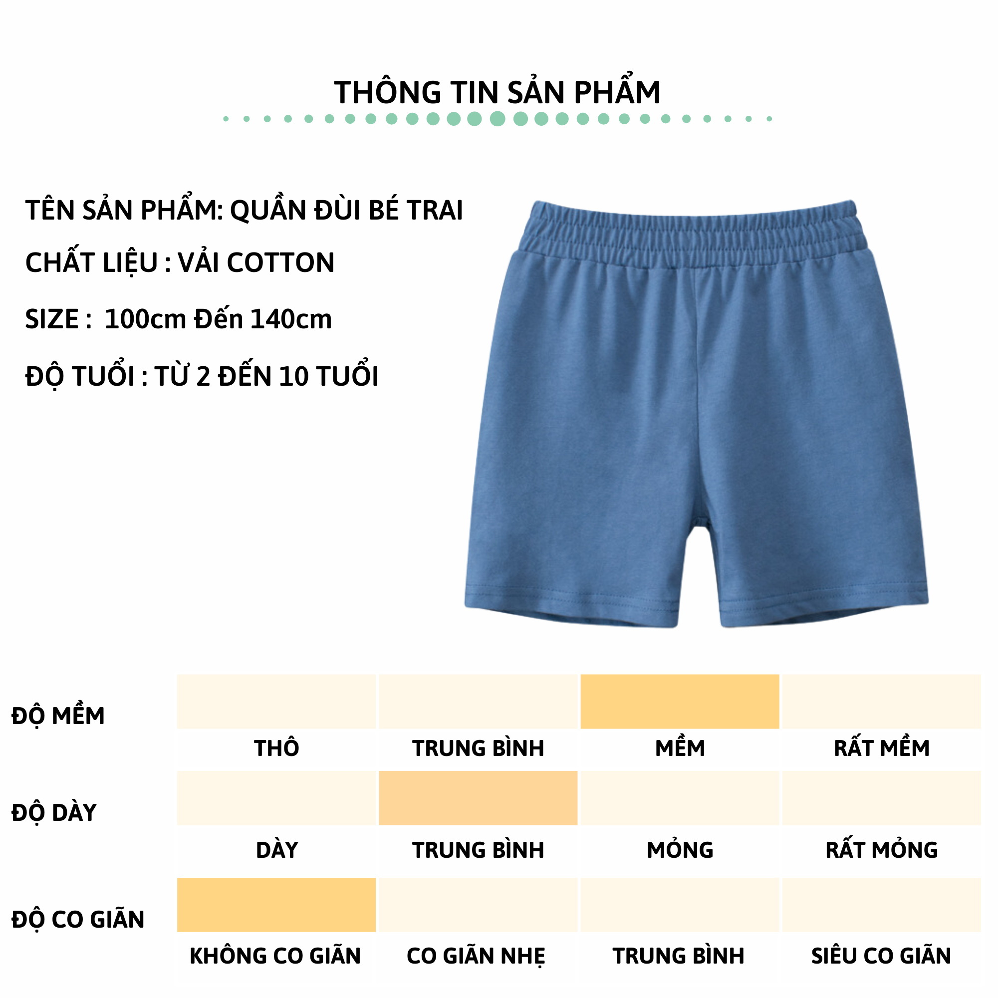 Quần short bé trai 27Kids sóc đùi nam mềm mỏng mát vải cotton mùa hè cho trẻ từ 2-10 tuổi BSPS3