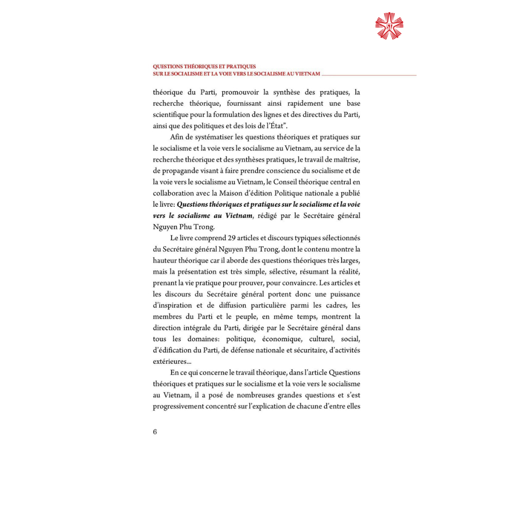 (BẢN TIẾNG PHÁP) Một số vấn đề lý luận và thực tiễn về chủ nghĩa xã hội và con đường đi lên chủ nghĩa xã hội ở Việt Nam