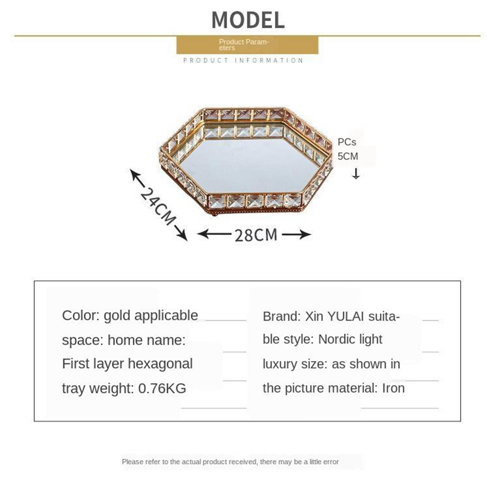 Bathroom Vanity Tray, Decorative Tray, Mirror Tray, Perfume Collection Tray, Candle Tealight Tray, Dresser Organizer 28cm