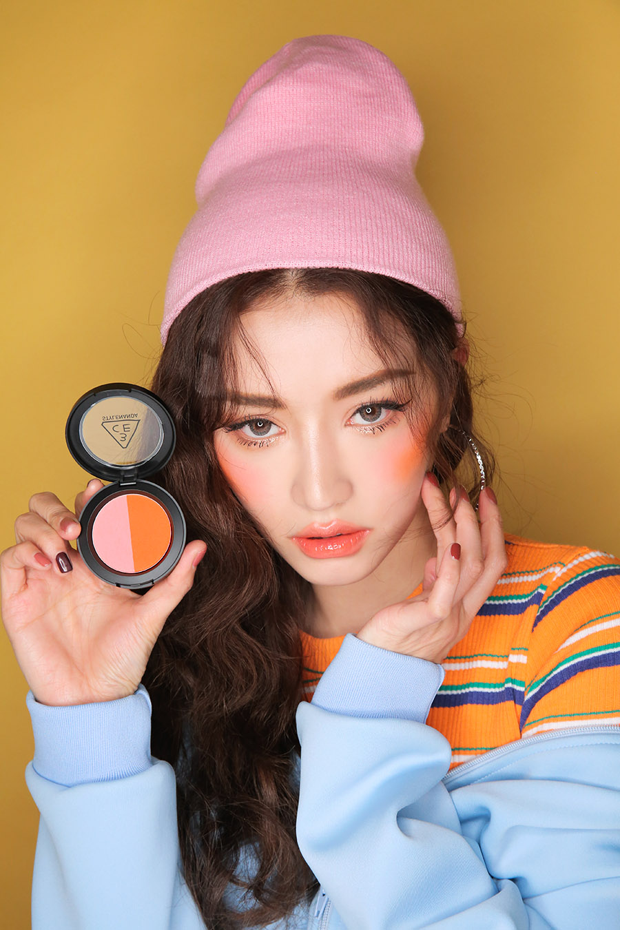 Phấn má hồng dạng nén 3CE Duo Color Face Blush #Peach Crush