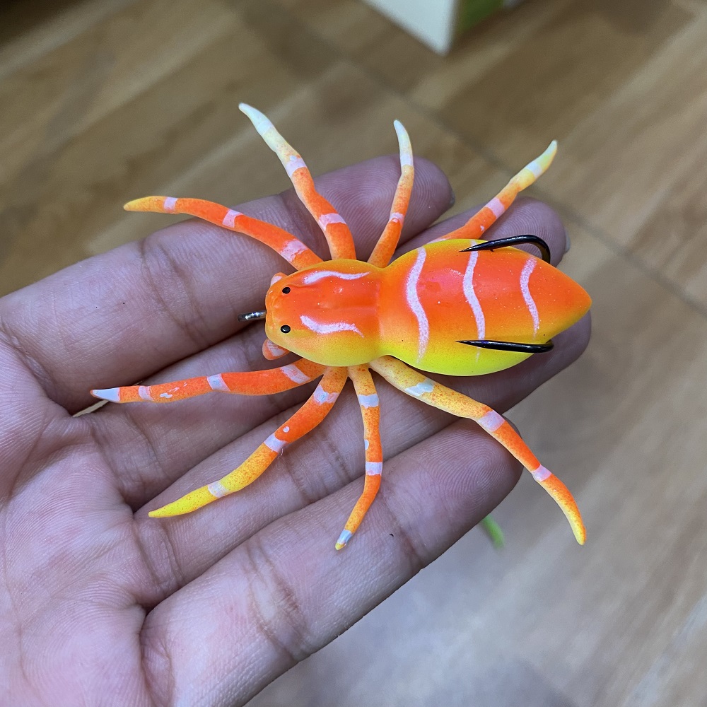 Nhện giả câu cá siêu nhạy 7gam dai 8cm, mồi giả câu lure cá lóc bông đồng hồ dịch mồi câu cá chẽm, mồi nổi lure suối
