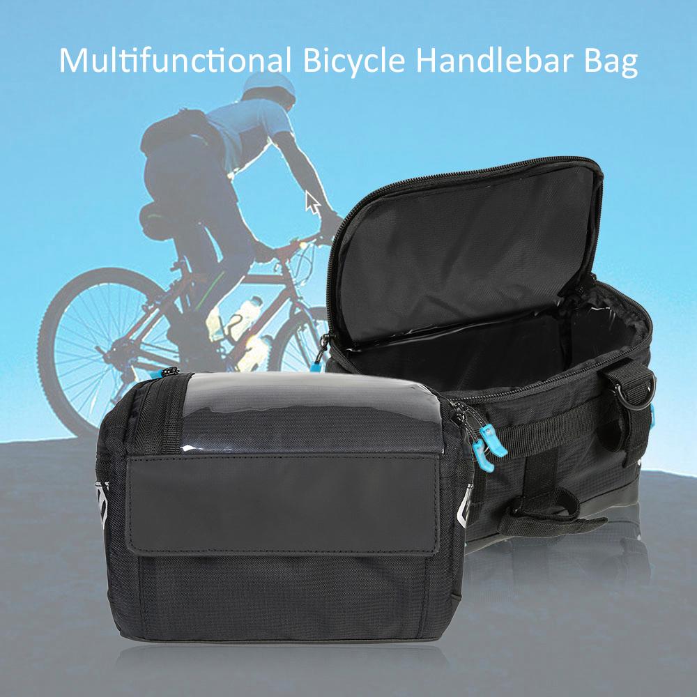 Túi giỏ xe đạp với Nắp cảm ứng trong suốt thuận tiện thao tác điện thoại,sức chứa lớn lên đến 3L,làm bằng nylon và PVC chống thấm nước