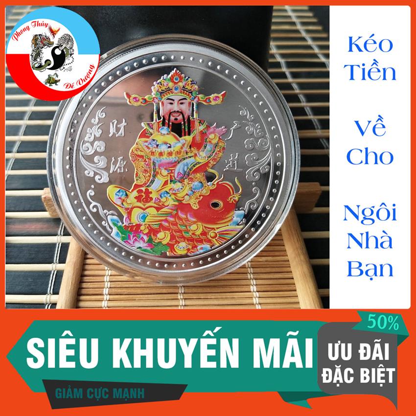 Đồng Xu Thần Tài Mạ Bạc – Kinh Doanh Phát Tài – Tiền Vào Như Nước – Thuận Buồm Xuôi Gió - Vật Phẩm Chiêu Tài Nạp Phúc - Thăng Quan Tiến Chức - Đắc Tài Đắc Lộc – Thần Tài