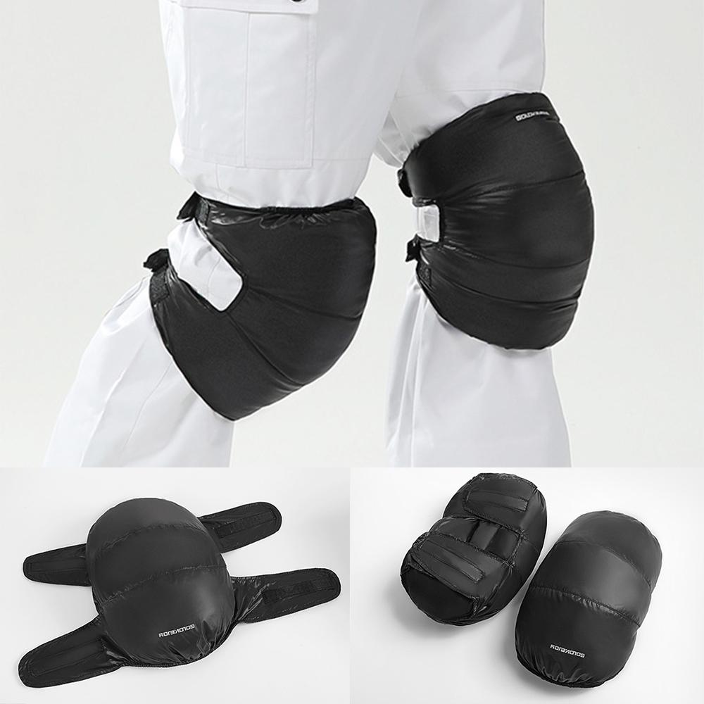 Golovejoy Winter Warm Down Filled Knee Pads for Men and Women Windproof Thermal Knee Braces Sleeves for Outdoor Cycling Running Skiing
